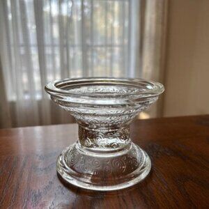 Vintage Depression Glass Candle Holder Swirl Design